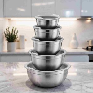 لگن استیل یونیک 5 پارچه درب دار