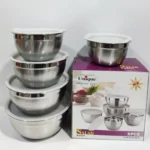 لگن استیل یونیک 5 پارچه درب دار